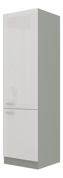 Potravinová kuchyňská skříňka Brunea 60 DK-210 2F (šedá + lesk bílý)