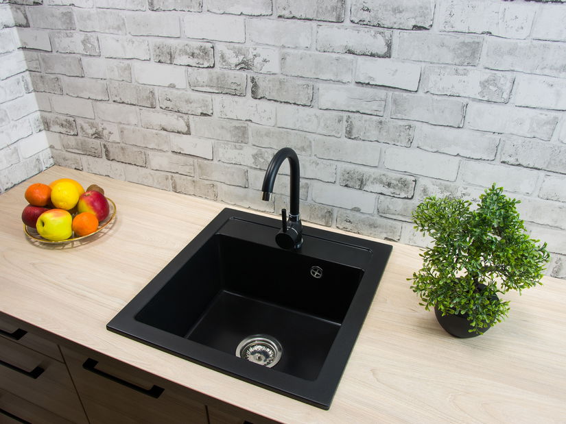 Kuchyňský dřez Borodus (černá) (bez otvoru pro baterii)
