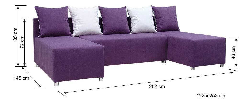 Rohová sedací souprava U Briston U (tmavěhnědá + polštáře)