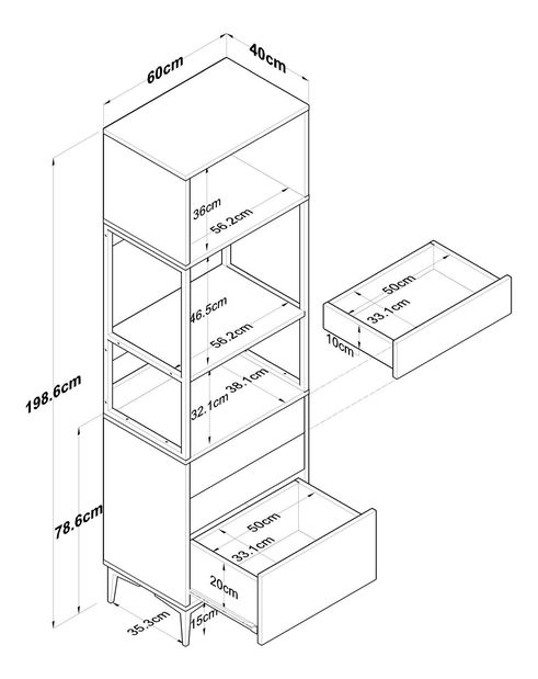 Policová skříň Jenaretta 135 (bílá)