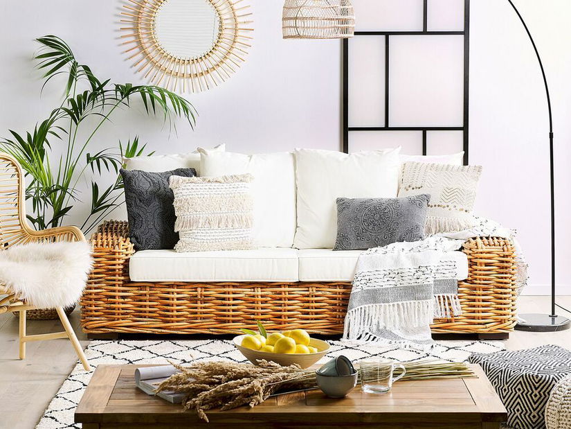 Zahradní sedací souprava FIORO (polyratan) (hnědá) (pro 3 osoby)