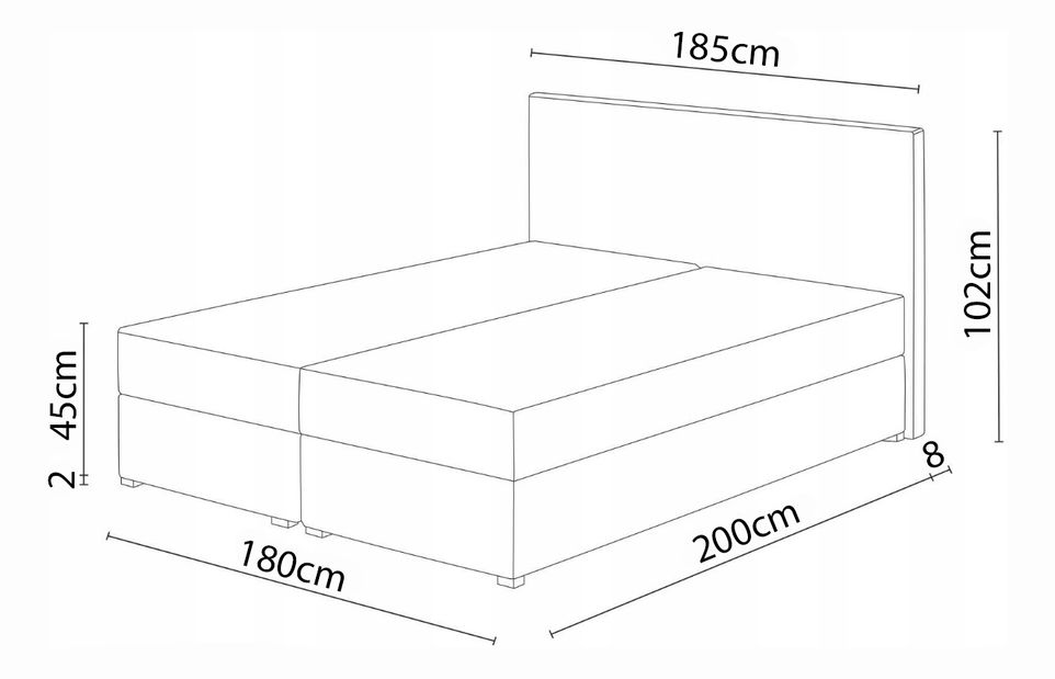 Boxspring postel 180x200 cm Karum (tmavě zelená) (s roštem a matrací)