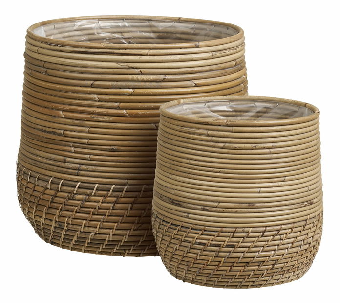 Set 2 ks proutěných květináčů Mlaravia (přírodní)