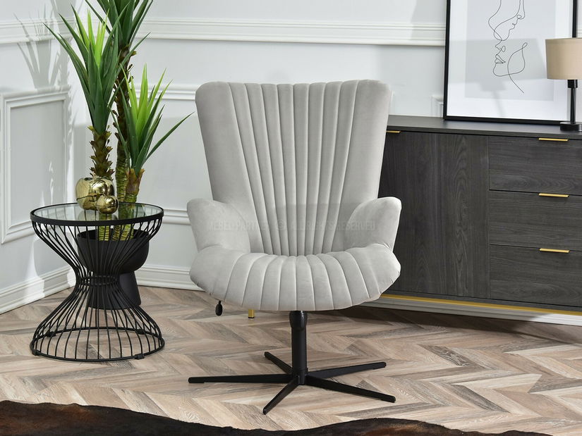 Relaxační křeslo Elesenta (světle šedá + černá)