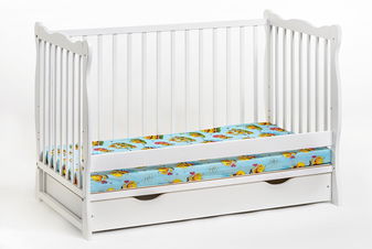 Dětská postýlka 60 cm Adria II 26 WW BAP + M (bílá) (s matrací a úl. prostorem)