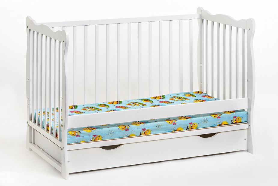 Dětská postýlka 60 cm Adria II 26 WW BAP + M (bílá) (s matrací a úl. prostorem)