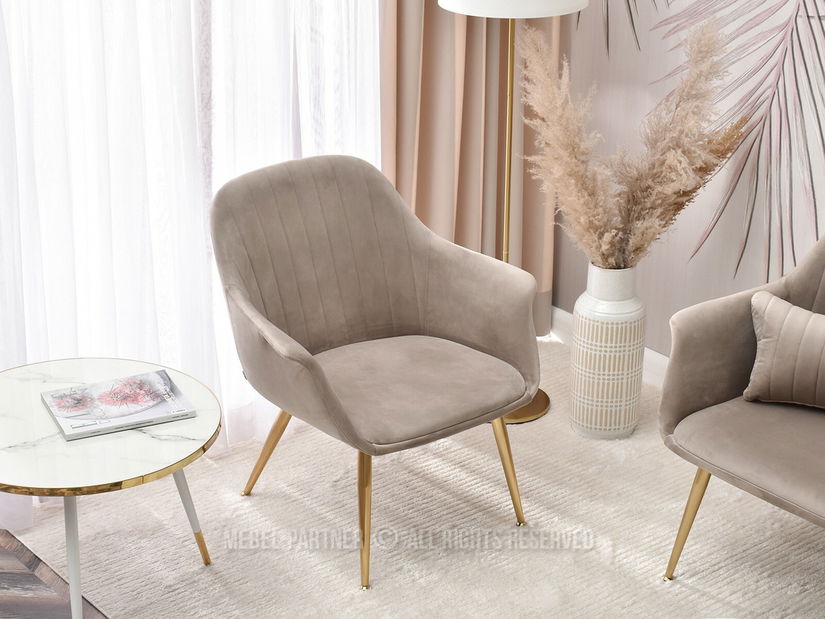 Křeslo Osmol F (béžová + zlatá)