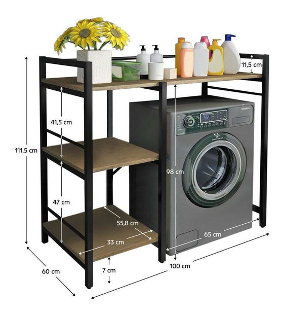 Regál Baret (dub + černá)