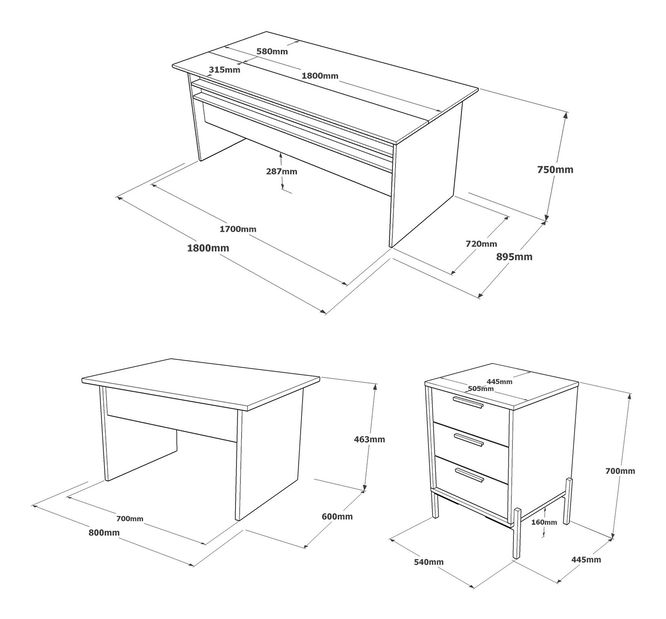 Kancelářská sestava Vergilius 7 (Hnědá + Šedá)