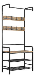 Botník s věšákem Kalyn (černá)