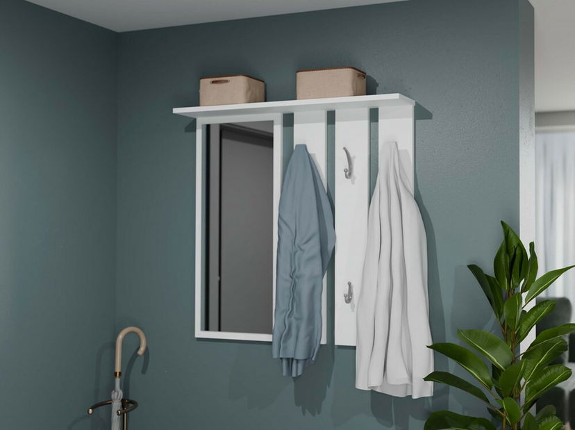 Věšákový panel Oasis 1 (bílá) (se zrcadlem)