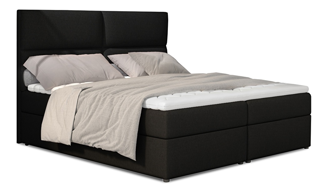 Boxspring postel 145 cm Alyce (černá Sawana 14) (s matracemi)