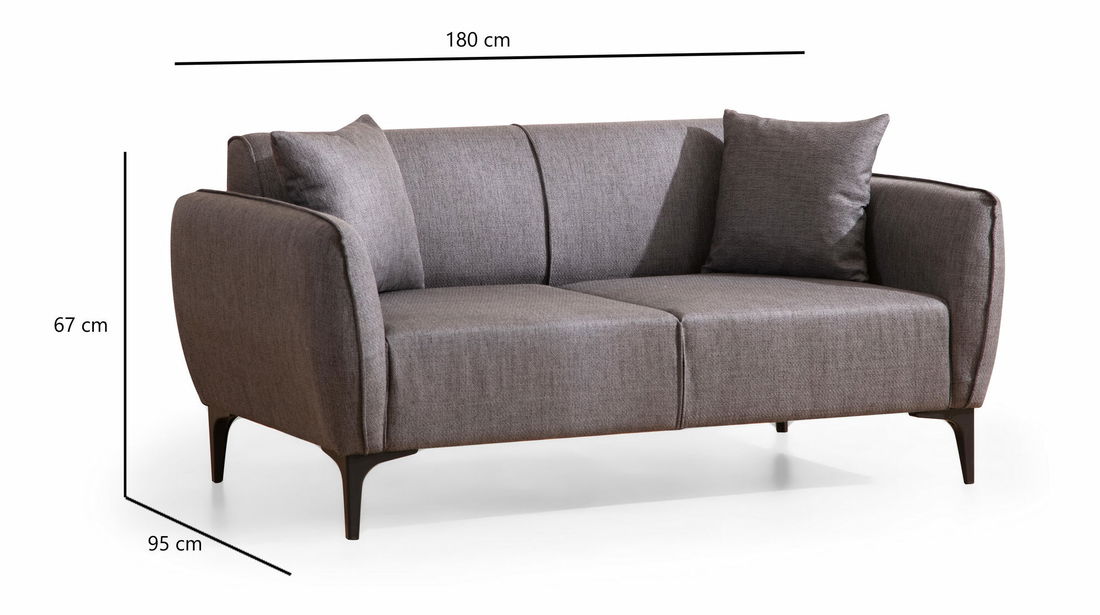 Pohovka dvousedačka Belasemma (tmavě šedá)