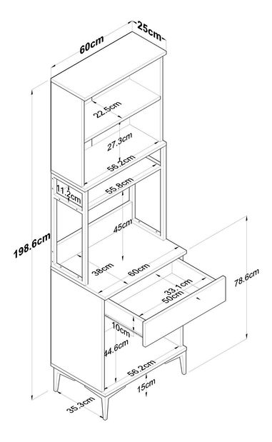 Kuchyňská skříňka Bulelo 1 (bílá)