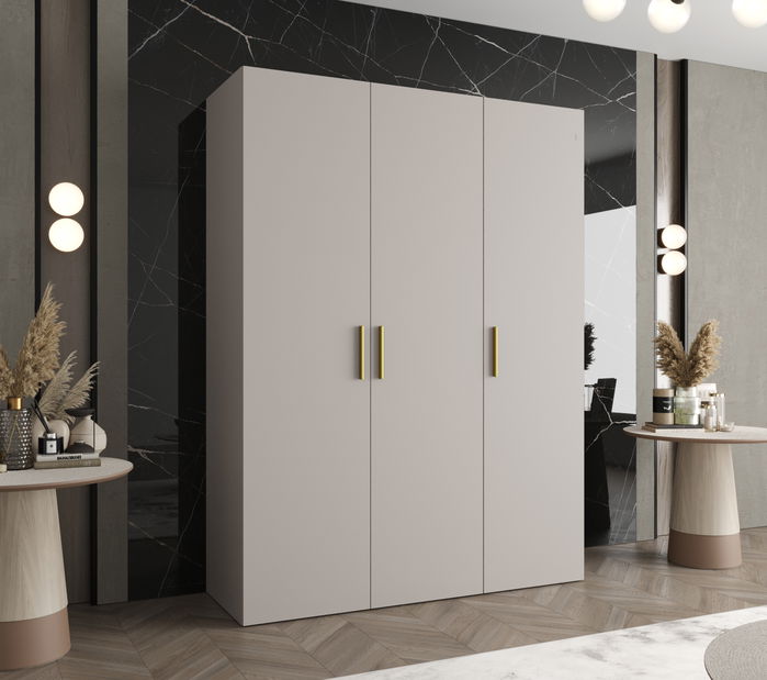 Šatní skříň 150 cm Borry 1 (kašmír + zlatá)