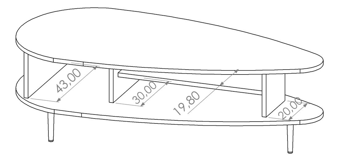 Konferenční stolek Vasecta STO (dub brandy castello)