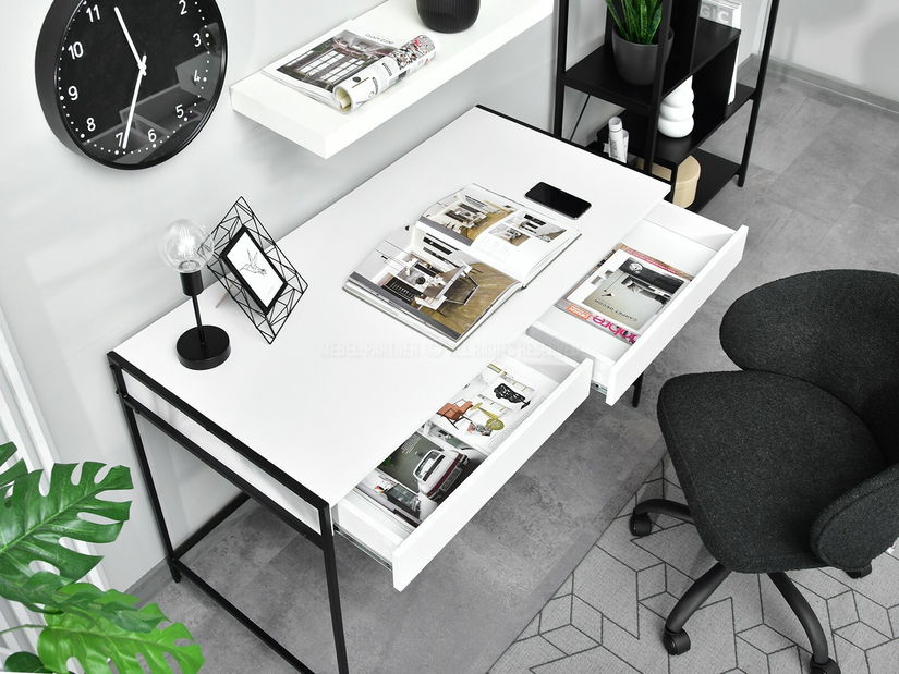 PC stolek Unica (bílá + černá)