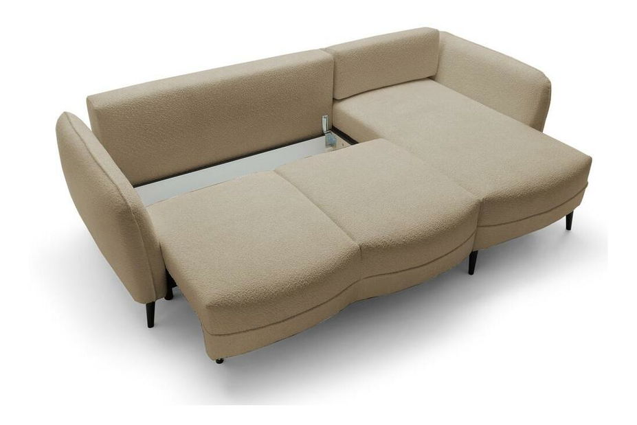 Rohová sedací souprava Eilish (P) (světlobéžová + černá)