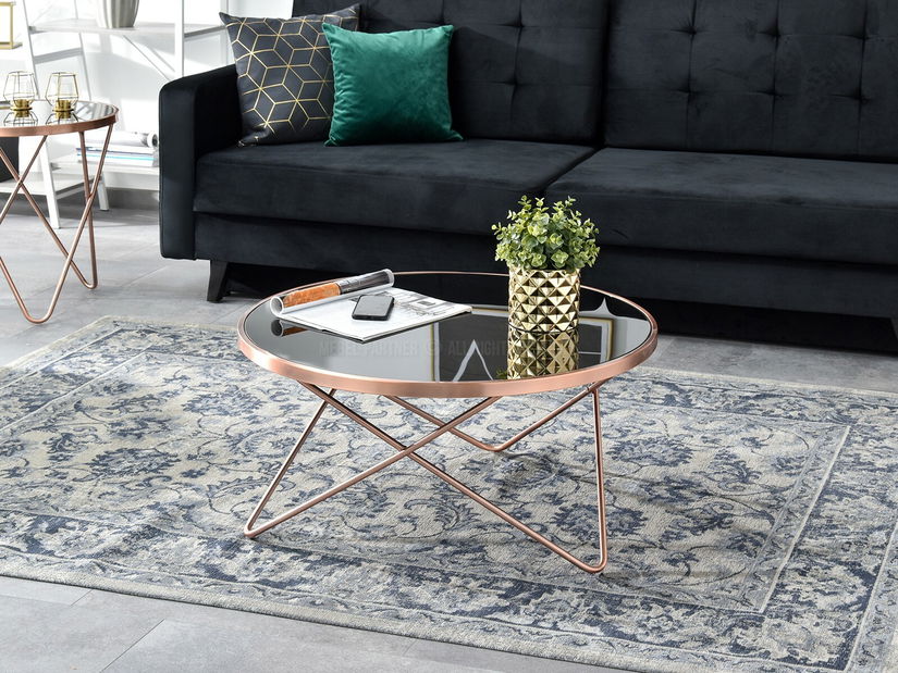 Konferenční stolek Armin Xl (černá + měděná)