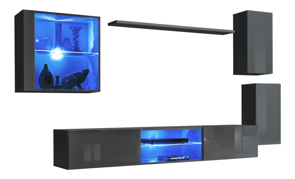 Obývací stěna Shelly 27 GG SW 23 (grafit matný + grafit lesklý)