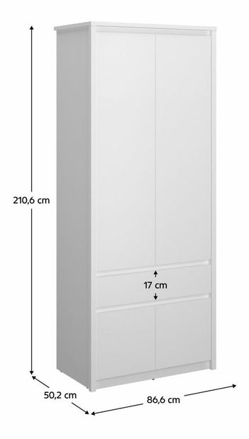 Šatní skříň ERODON (bílá)