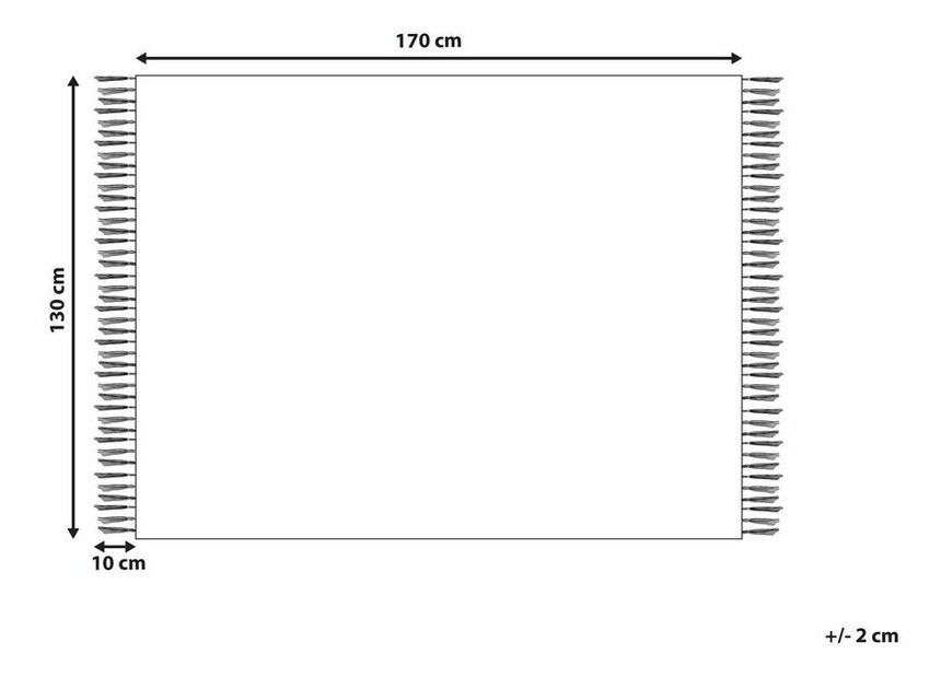 Deka 130 x 170 cm Hank (bílá + modrá)