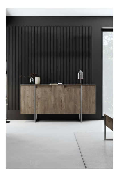 Sestava nábytku do obývacího pokoje Luna 1 (ořech + stříbrná)