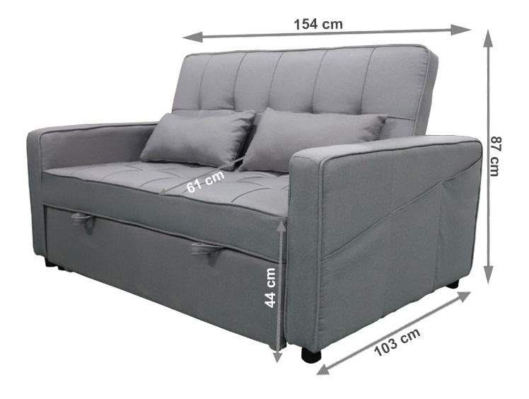 Rozkladacia pohovka Flombe (sivá)