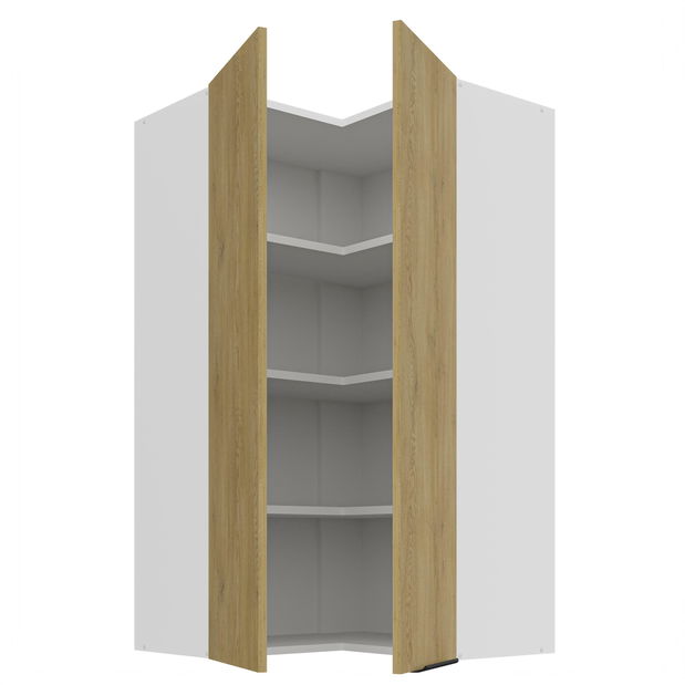 Rohová horní kuchyňská skříňka Carminia 60x60 GN-108 2F (90) (dub cremona + bílá)