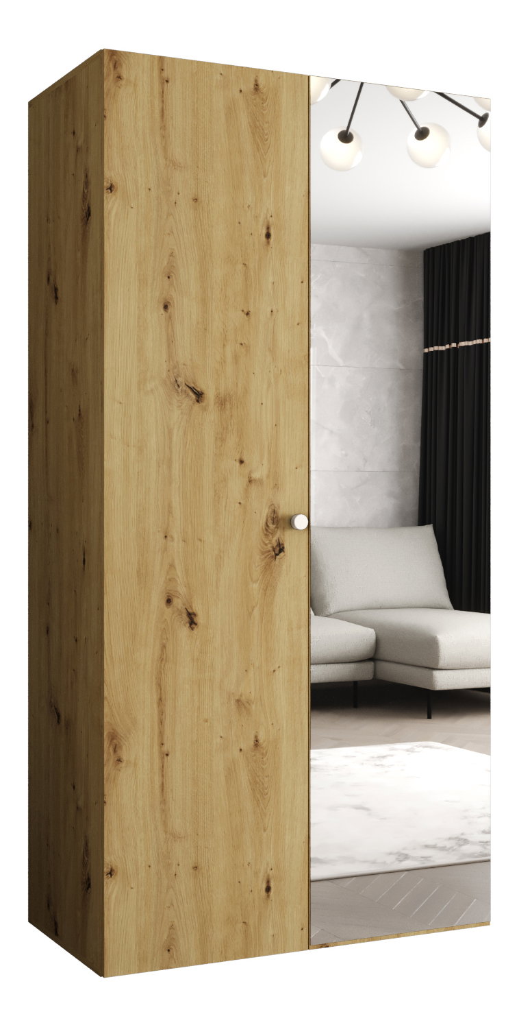 Šatní skříň 100 cm Parna 2 (dub artisan + stříbrná)