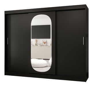 Šatní skříň 250 cm Ronny (černá)