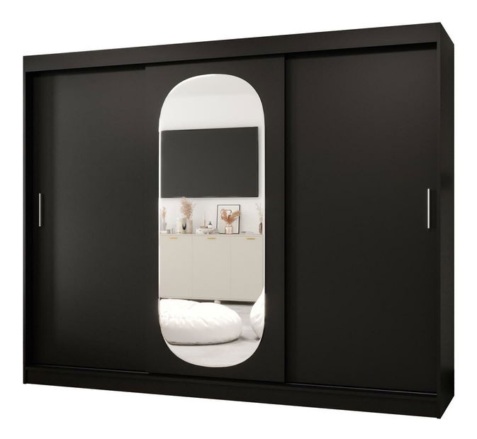 Šatní skříň 250 cm Ronny (černá)