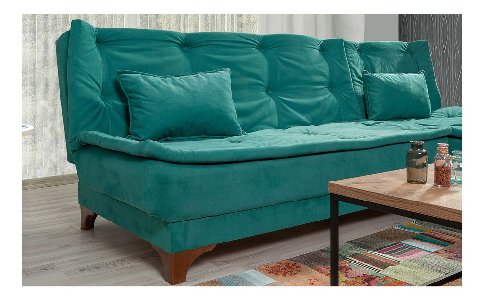 Rohová sedací souprava Klaudi (P) (Zelená)