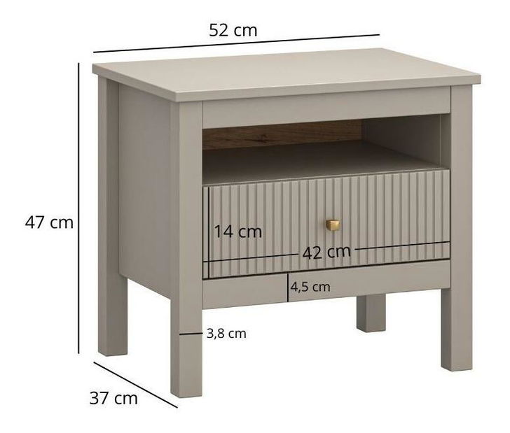 Noční stolek Karankas (taupe)