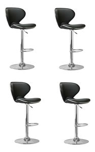 Set 4 ks. barových židlí Heidi (černá + chrom) *bazar