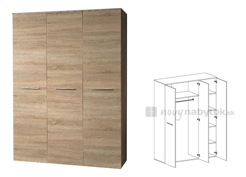 Šatní skříň Shelby 23 DS BG