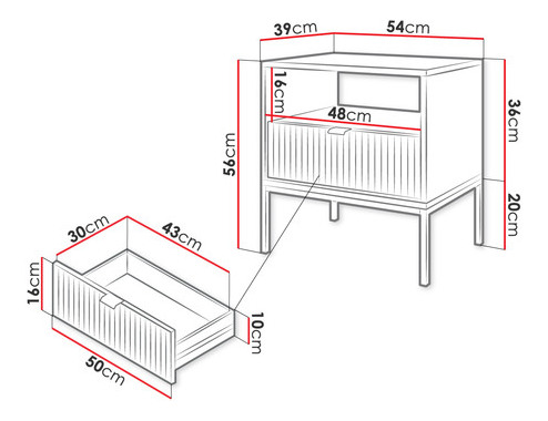 Noční stolek Lena MS54 (bílá)