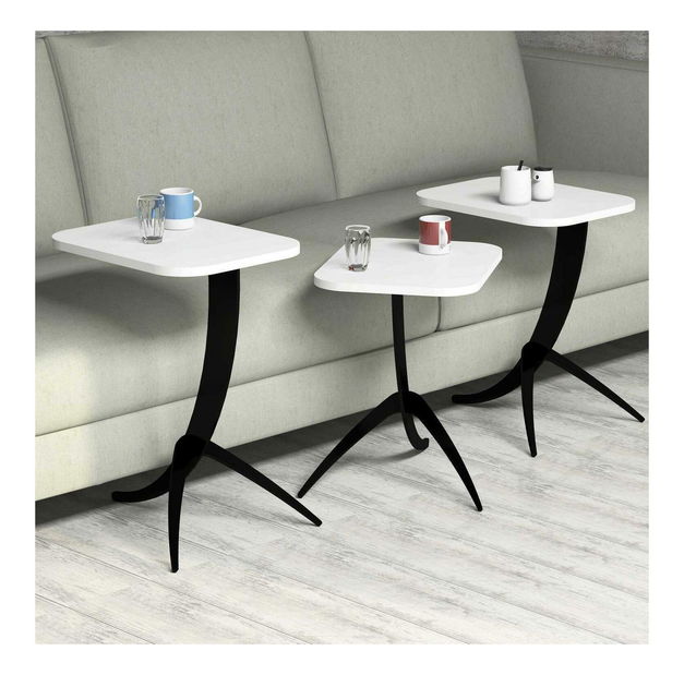 Set 3ks. konferenčních stolků Minuno (bílá)