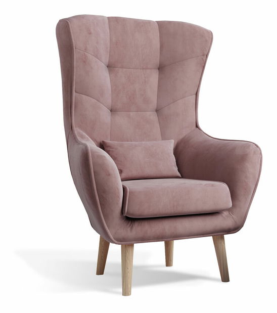 Křeslo ušák Agueda Typ 08 (růžové)