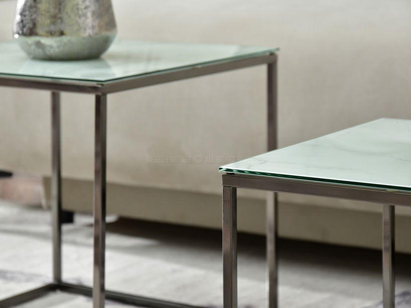 Konferenční stolek Prana Law (bílý mramor + černá)