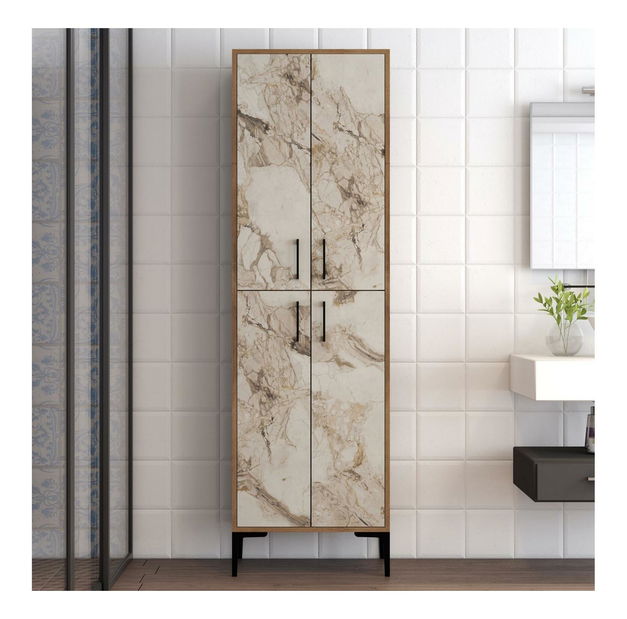 Policová skříň Berina 1 (ořech + bílá)