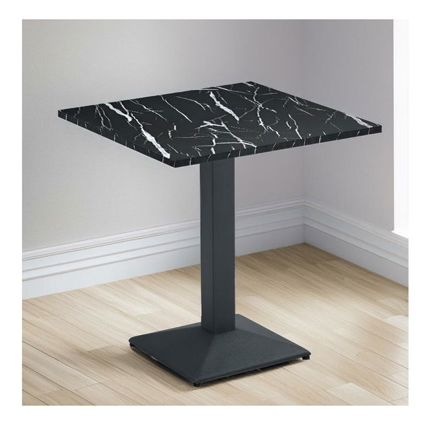 Jídelní stůl Rahola 1 (černý mramor + černá) (pro 2 osoby)