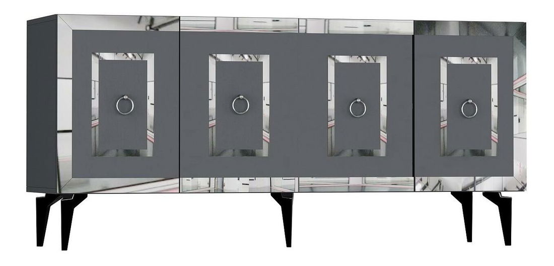 Skříňka Pemava 1 (antracit + stříbrná)