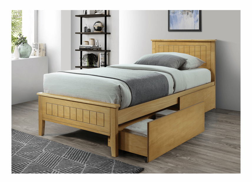 Jednolůžková postel 90 cm Minea (dub) (s roštem)