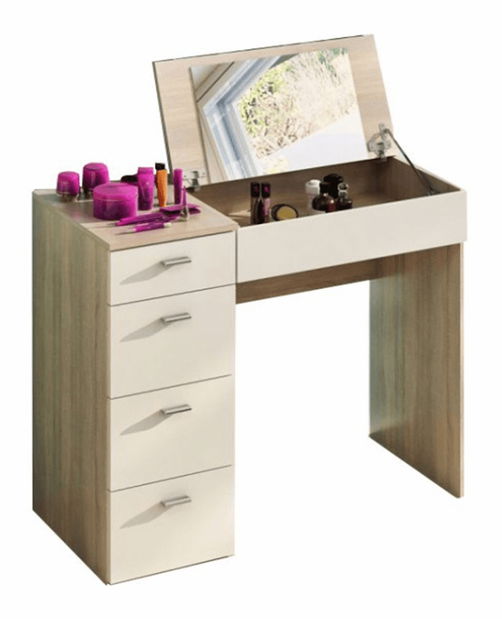 Toaletní stolek Beula (Dub sonoma + bílá)