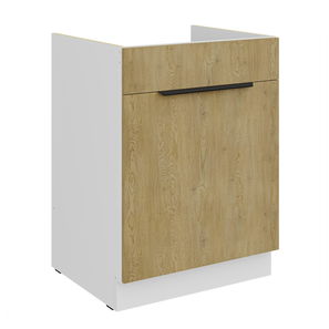 Dolní kuchyňská skříňka pod dřez Carminia 60 ZL 1S BB PREMIUM BOX (dub cremona + bílá)