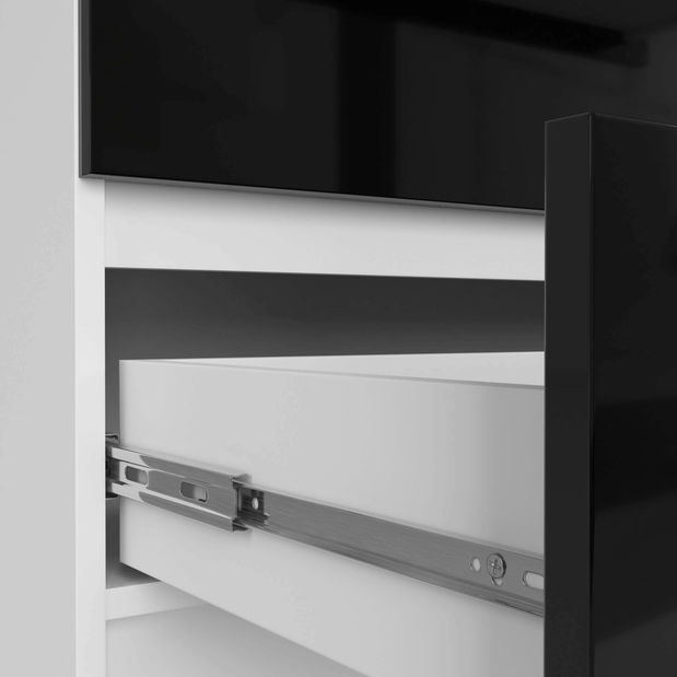 Komoda Kurtinaitis 10SZ (bílá + černý lesk)