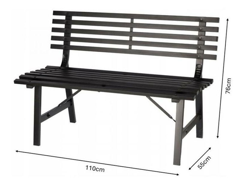Zahradní lavička Gardie 3 (černá)