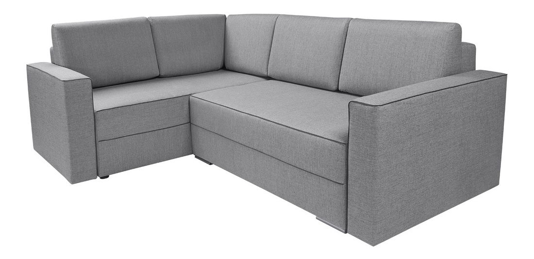Rohová sedací souprava BRW Matt Lux 3DL.URC světlešedá (L)