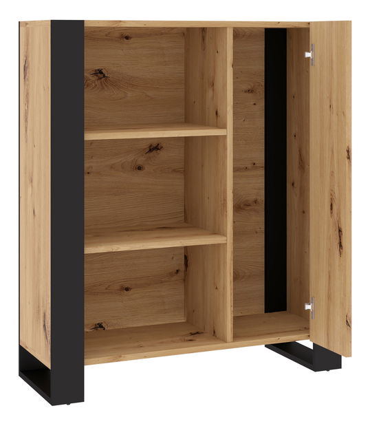 Regál Nulakka J (dub artisan + matná černá)